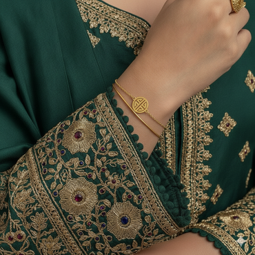 Gold Layered Medallion Cuff
