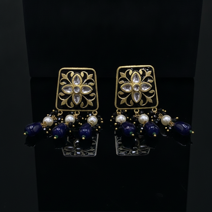 Meenakari Kundan Drop Earrings