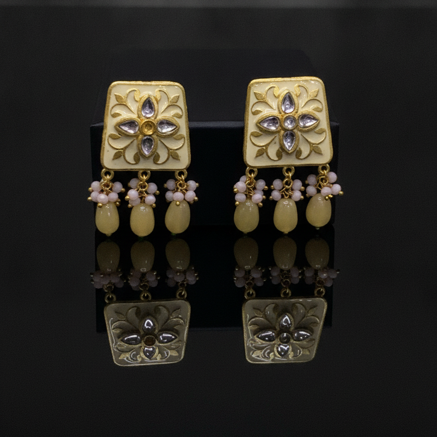 Meenakari Kundan Drop Earrings