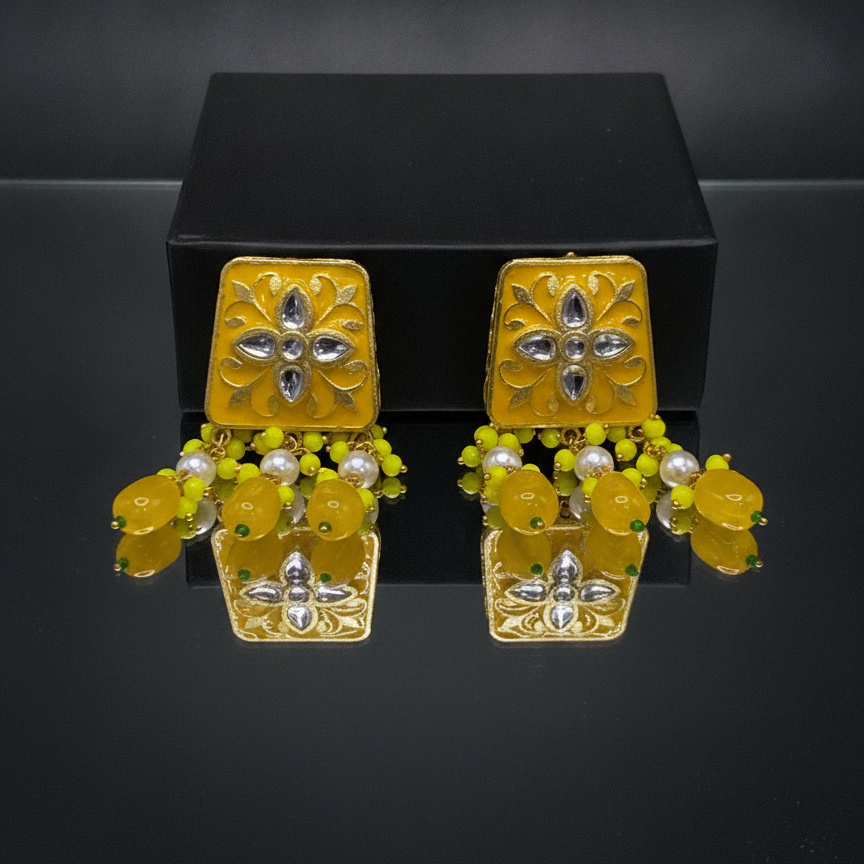 Meenakari Kundan Drop Earrings