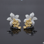 Canary Yellow Floral Pavé Studs