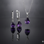 Purple Amethyst Pear Pendant Set