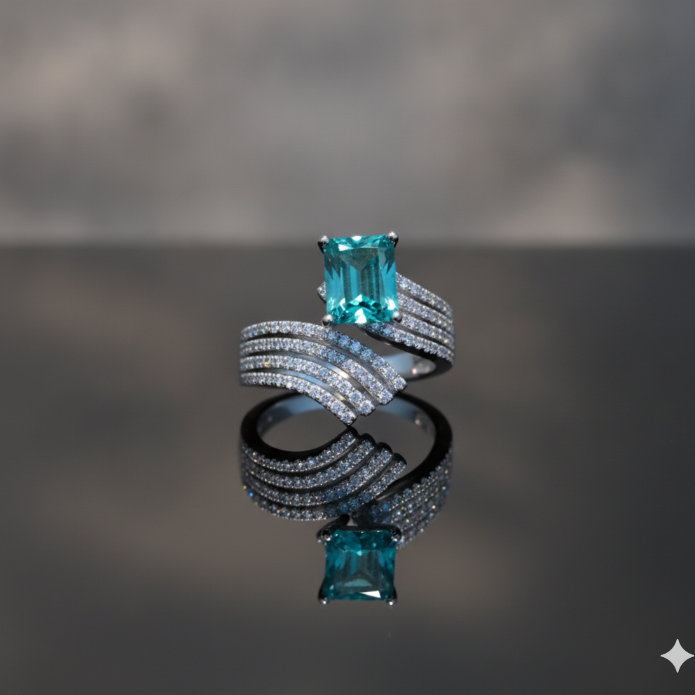Paraiba Tourmaline Wave Ring