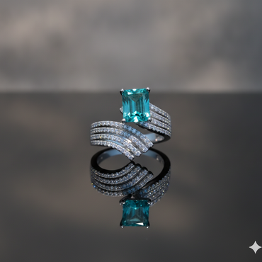Paraiba Tourmaline Wave Ring