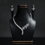 Asymmetrical Crystal Leaf Necklace Set