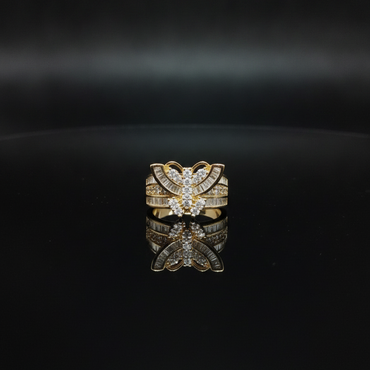 Gold Baguette Butterfly Statement Ring