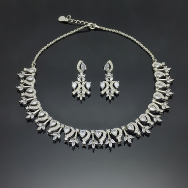 Floral Pear & Marquise Choker Set