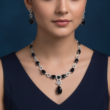 Midnight Infinity Black Gemstone Set