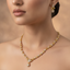 Gold Dainty Floral Necklace Set
