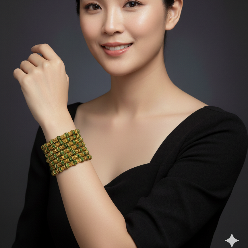 Luxury Antique Gold Plated Bangles Set