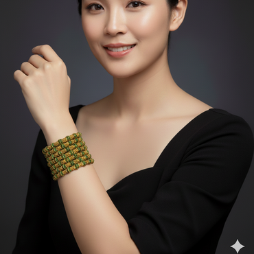 Luxury Antique Gold Plated Bangles Set