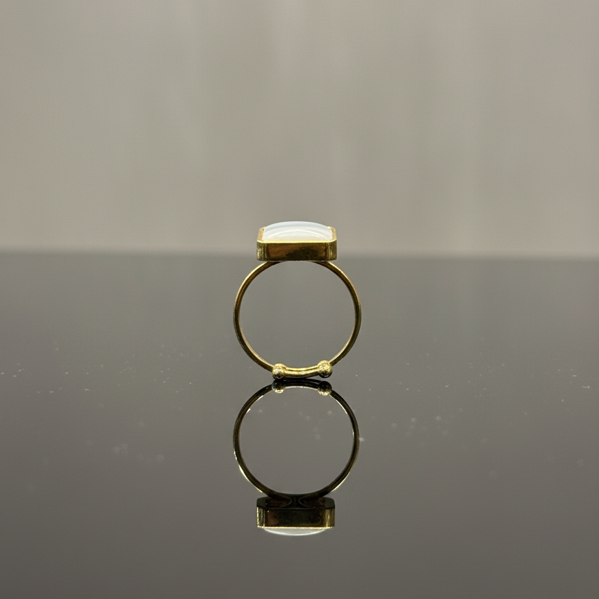 Luxury Antique Stainless Steel Black Stone Ring