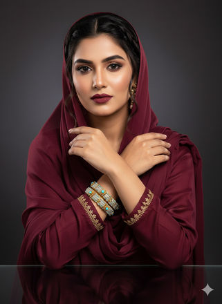 Openable Traditional Turquoise Bangles – Bridal Jewelry Pakistan