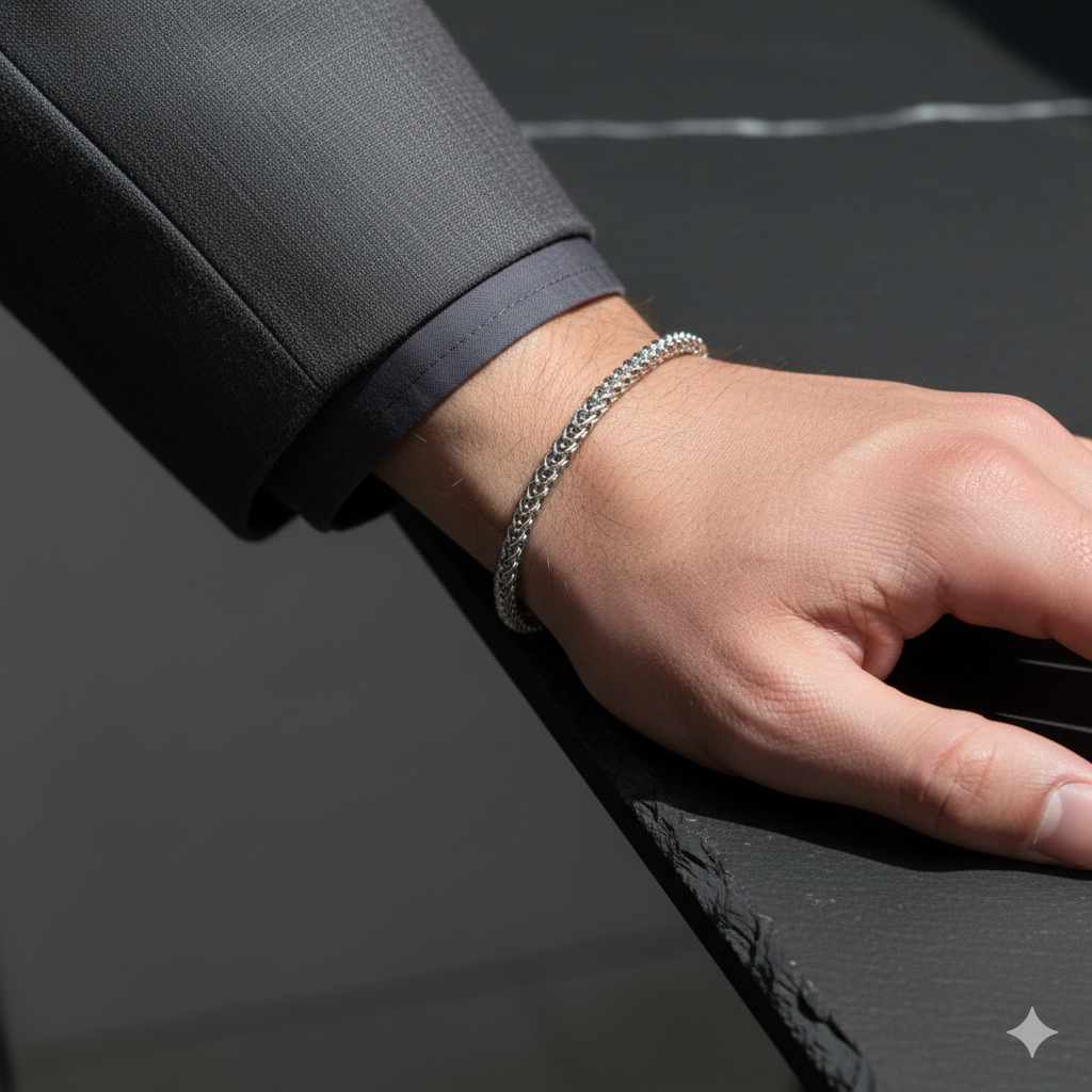 Men’s Premium Silver Chain Bracelet – Sleek Minimal Style