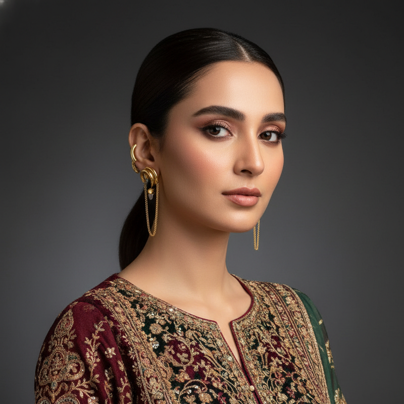 Destiny Gold Chain Drop Earrings