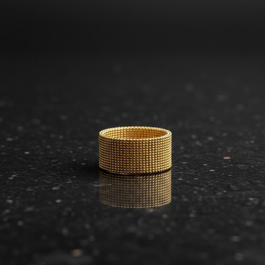 Destiny Textured Gold Band Ring