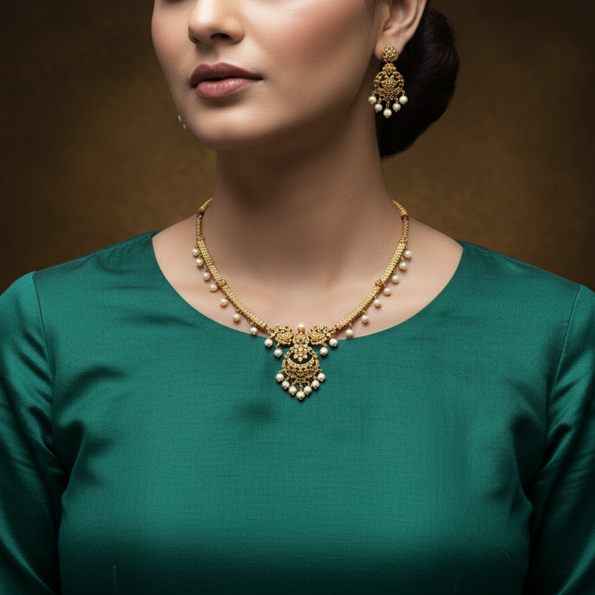 Destiny Classic Pearl Bridal Necklace Set