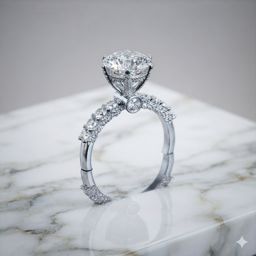 Round Solitaire Cathedral Ring