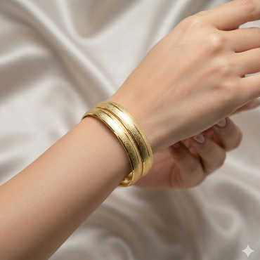 Textured Gold Bangle Set