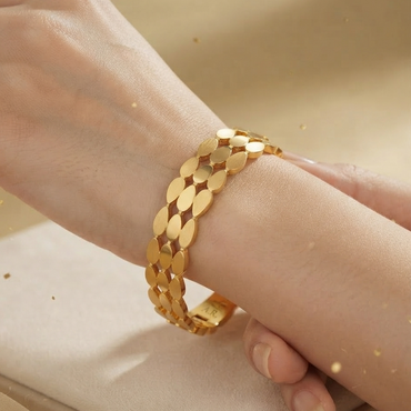 Brushed Scale Statement Bracelet