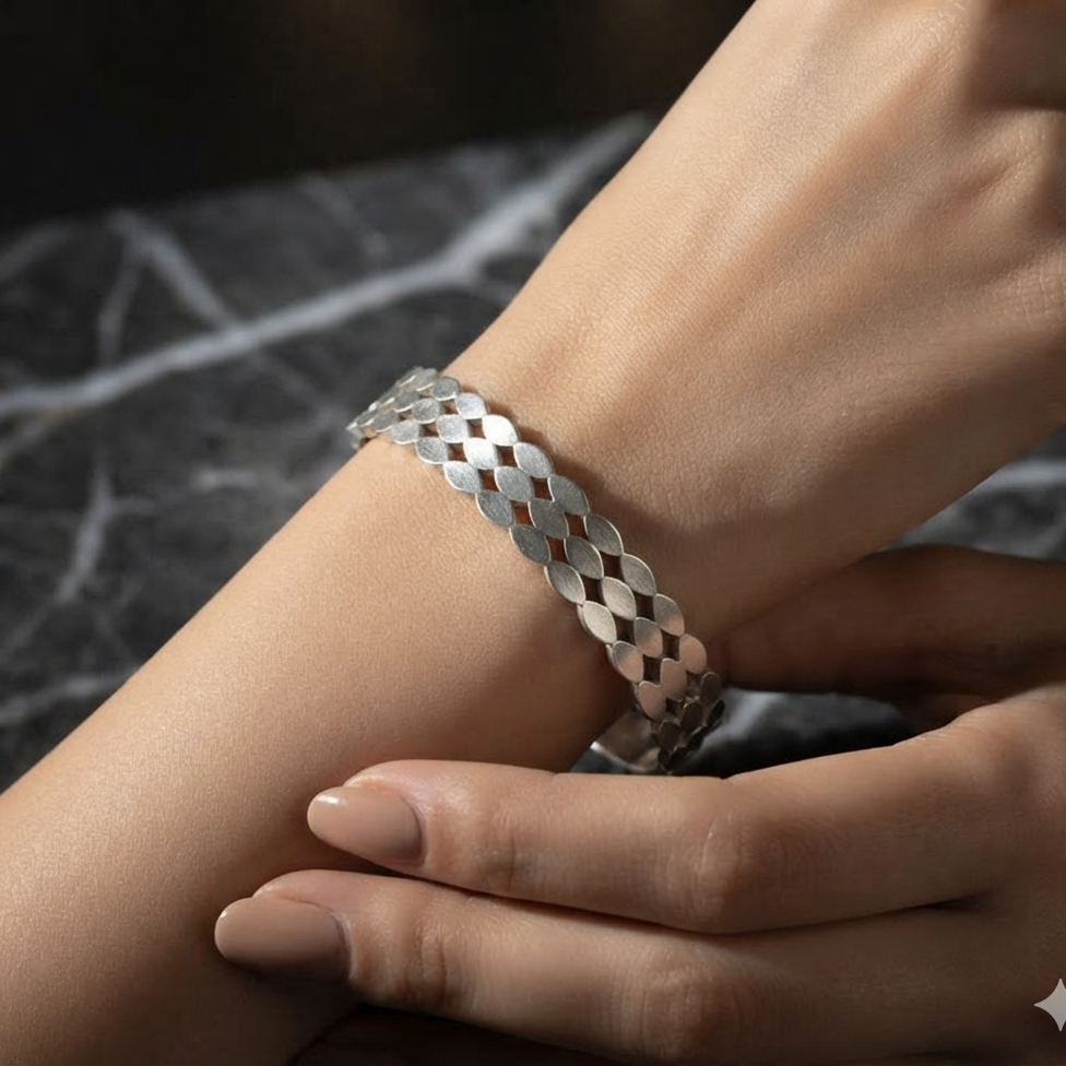 Brushed Scale Statement Bracelet