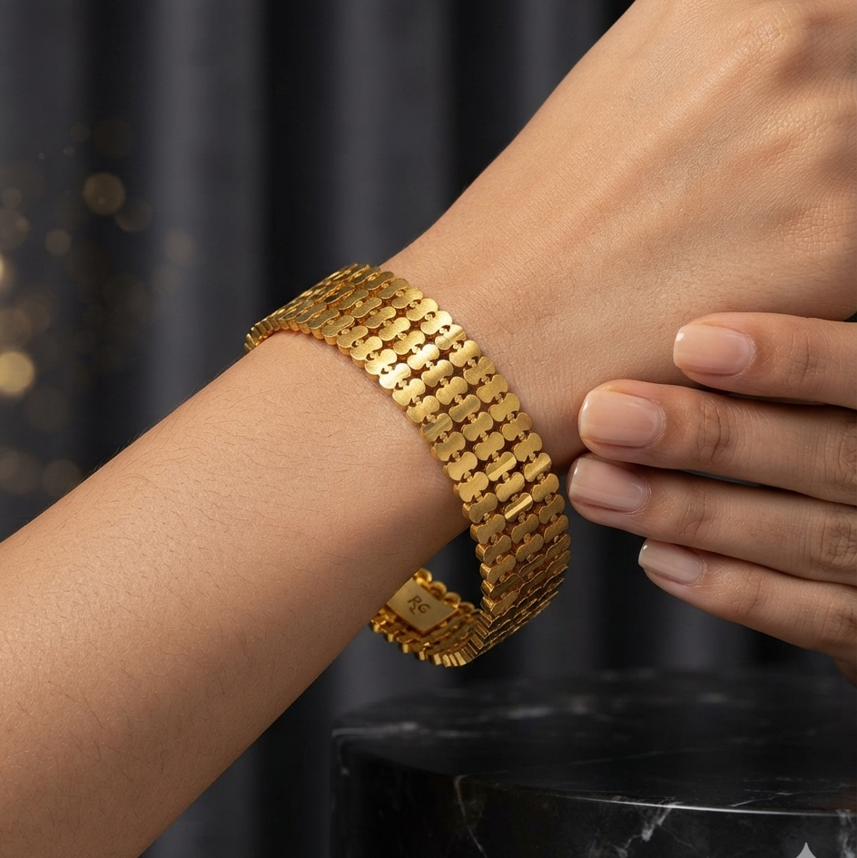 Brushed Gold Mesh Bracelet