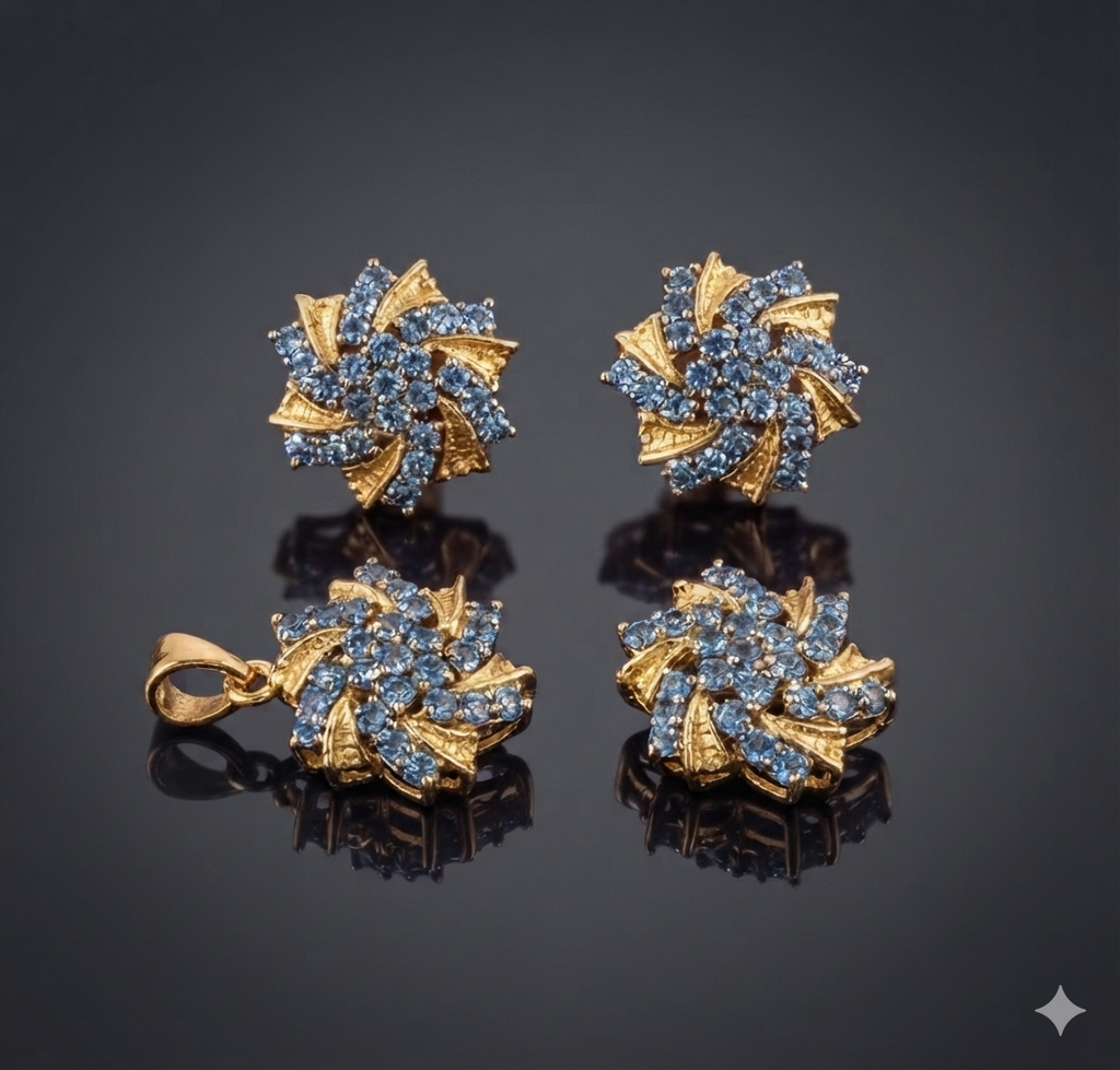 Crystal Pinwheel Jewelry Set