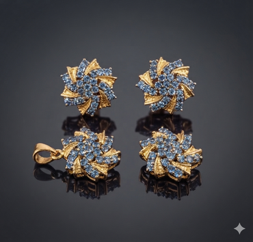 Crystal Pinwheel Jewelry Set