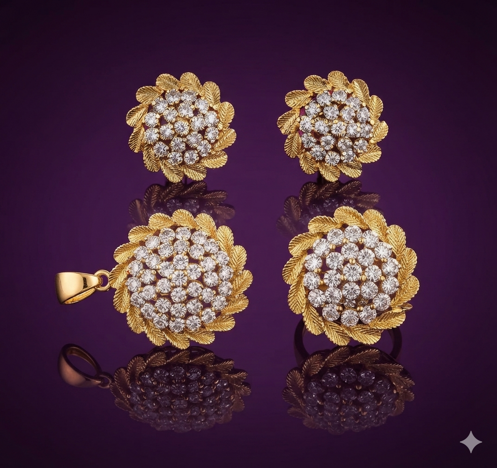 Crystal Floral Wreath Jewelry Set
