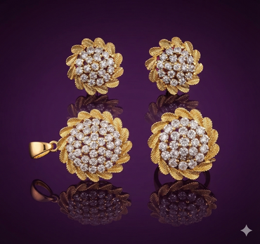 Crystal Floral Wreath Jewelry Set
