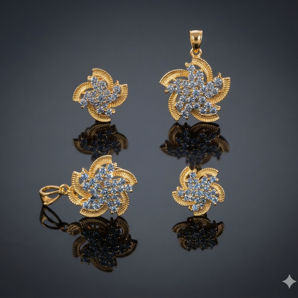 Textured Whirlwind Jewelry Set