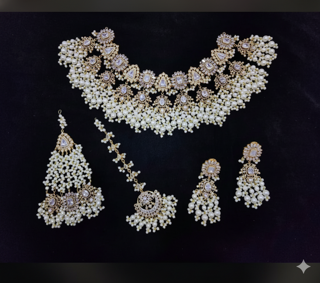 Luxury Polki Pearl Bridal Set