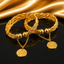 Gold Braided Coin Charm Bangle Set – Traditional Style Fashion Bangles for Women