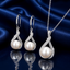 Pearl CZ Infinity Twist Pendant Necklace & Drop Earrings Set – Silver-Tone Fashion Jewelry for Women
