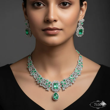 Short Title: Sophisticated Baguette/Emerald Cut Wedding Set – Rs. 7,150