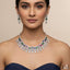 Multi-Color Gemstone & Zircon Necklace Set | Festive Statement Jewelry with Drop Earrings