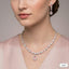Delicate Pink & Zircon Crystal Necklace Set | Pear Drop Pendant with Dangle Earrings