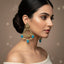 Boho Gold Filigree & Sky Blue Tassel Earrings – Rs. 1,450