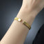 Luxurious Gold Finish Mesh Bangle – Flat Square End Open Cuff Bracelet