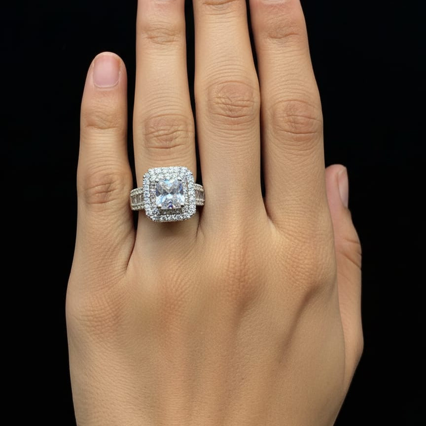 CZ Cushion Ring – Rs. 850