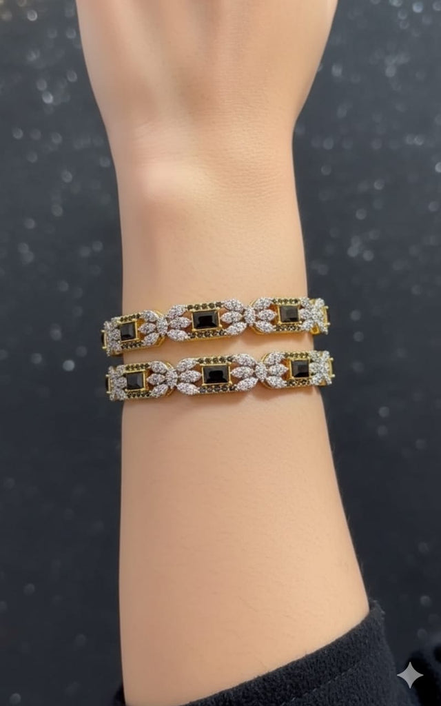 Traditional gold-plated ruby stone bracelet set with intricate design, priced Rs. 3850