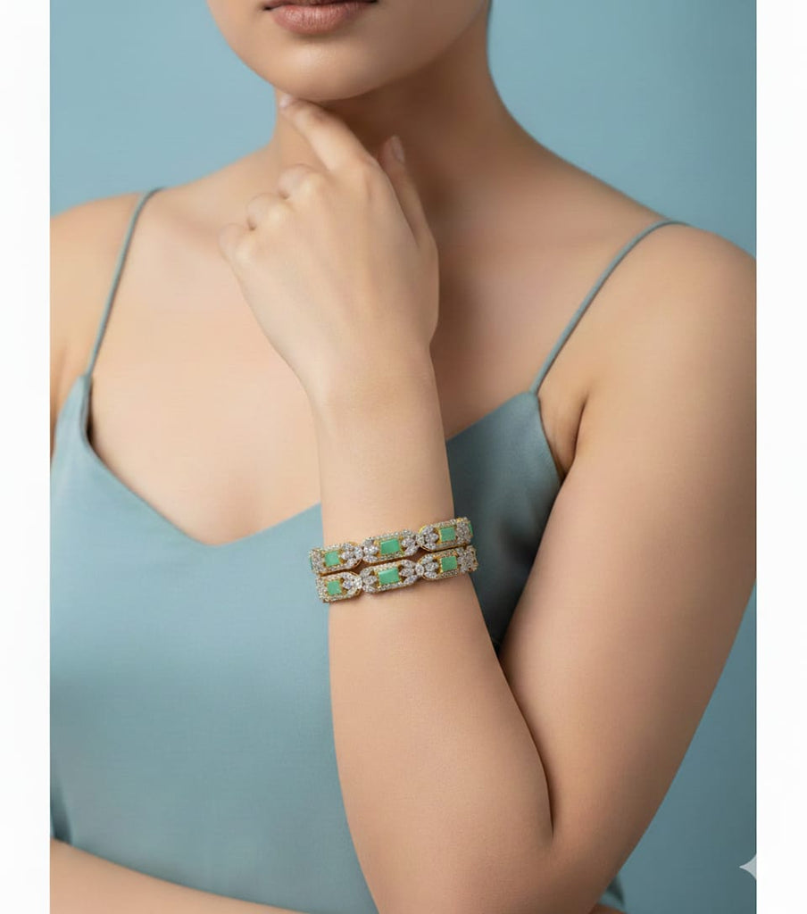 Traditional gold-plated ruby stone bracelet set with intricate design, priced Rs. 3850