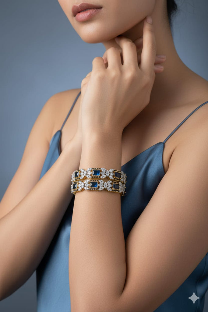 Traditional gold-plated ruby stone bracelet set with intricate design, priced Rs. 3850