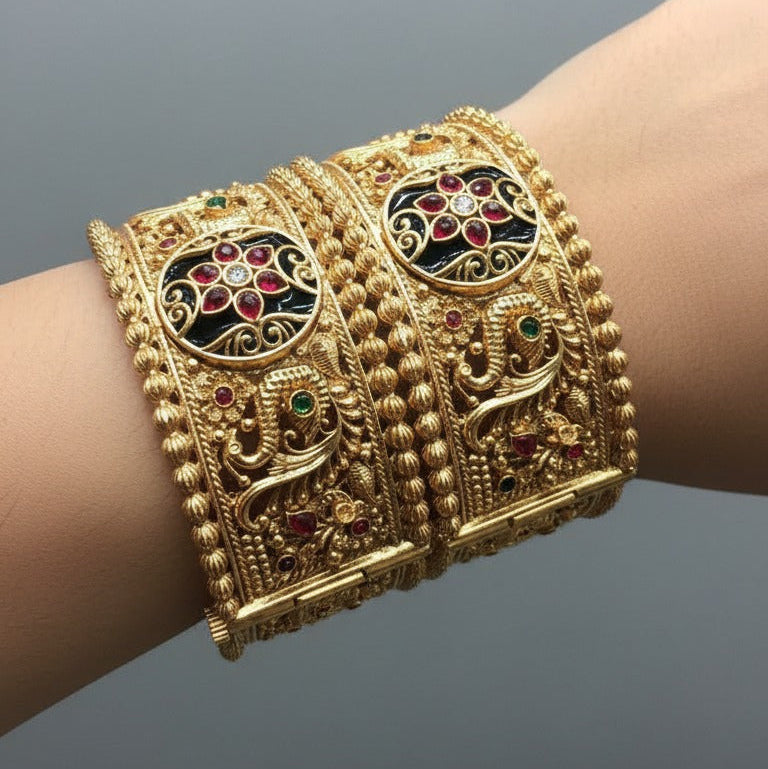 Rajwari Peacock Kada Set – Rs. 4250