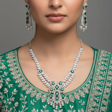 Emerald CZ Bridal Set – Rs. 5550