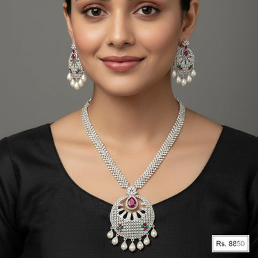 CZ Pearl Bridal Set – Rs. 8850
