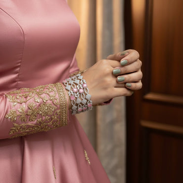 Pink Stone American Diamond Bangles – Rs. 4,950