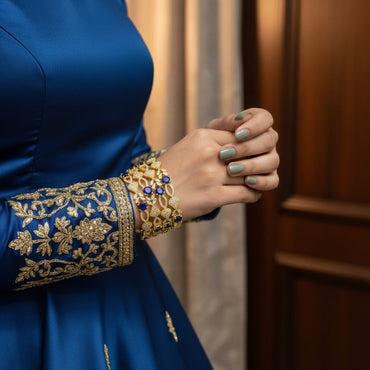 Gold Finish American Diamond Bangles – Rs. 4,950