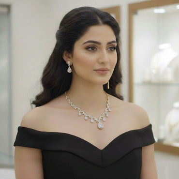 AD Drop Necklace Set – Rs. 3750