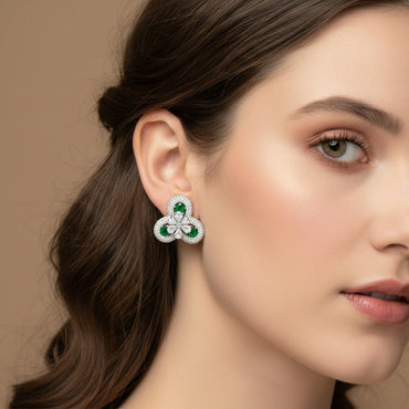 AD Floral Stud Earrings – Rs. 2150